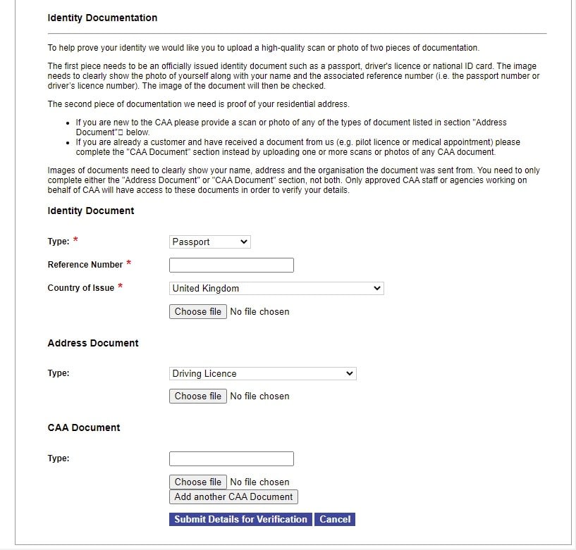 Application fro medical - proof of identity requirements